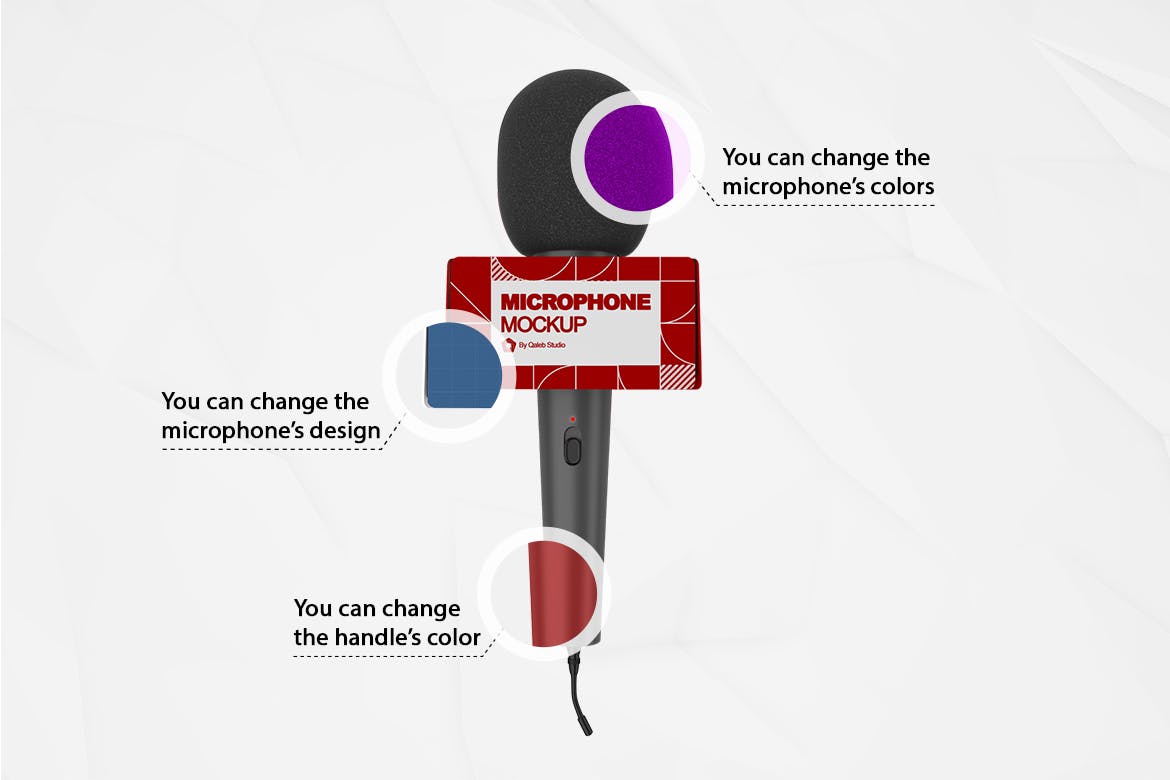 麦克风广告品牌设计样机模板