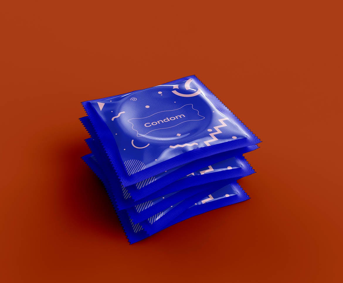 避孕套包装设计样机模板