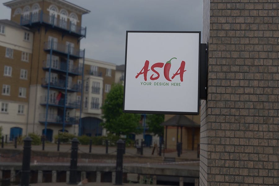 高品质的店铺门商铺logo标志设计VI样机展示模型mockups