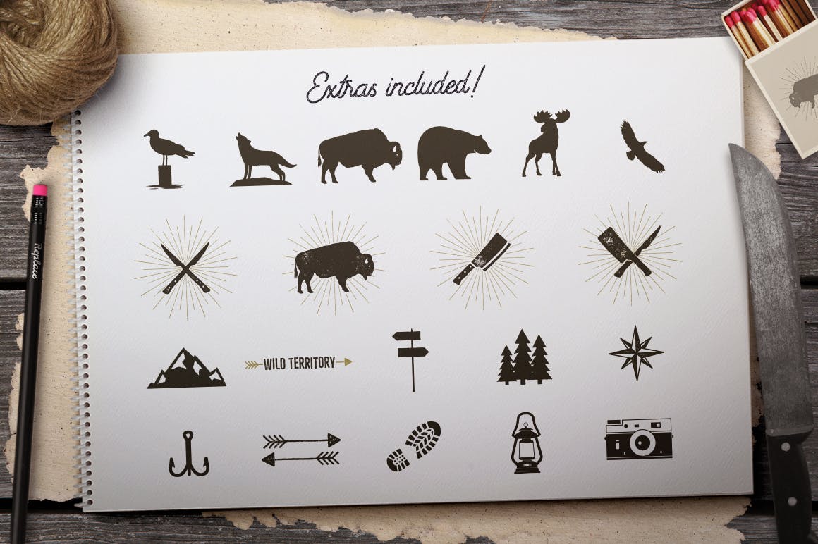 经典复古冒险户外拓展品牌logo设计模板库[Ai]