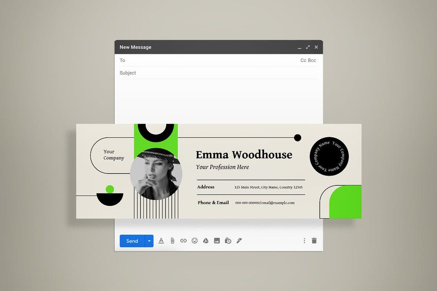 高品质的时尚高端电子签名邮件banner海报设计模板-AI, PSD, XD