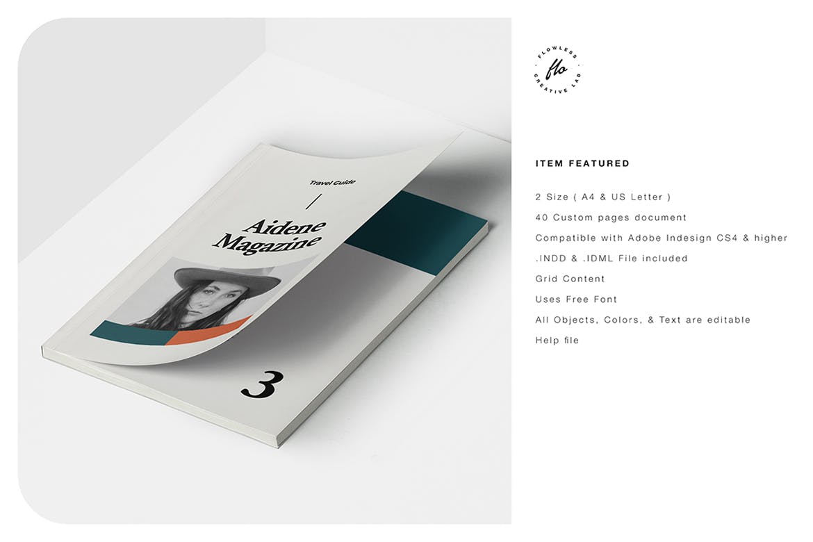 艾登旅游指南杂志画册模板（INDD）