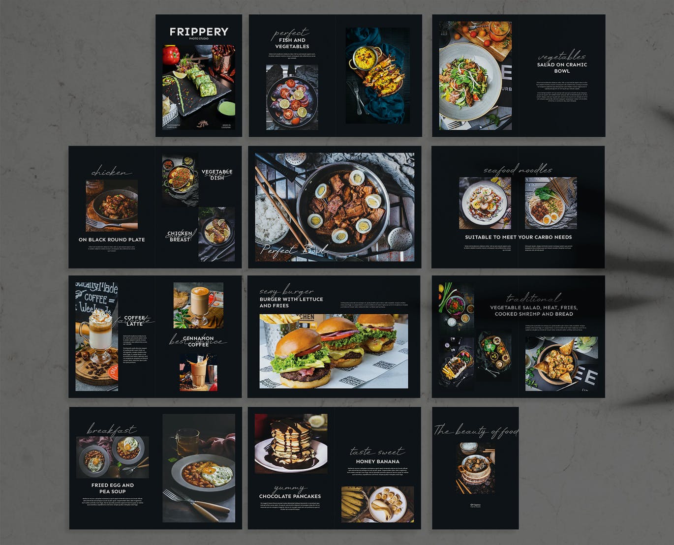 时尚高端专业高品质西餐烧烤菜谱设计模板