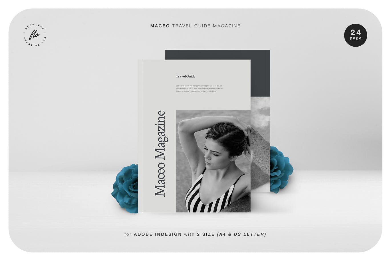 24页时尚人像摄影品牌手册画册宣传册杂志设计模板