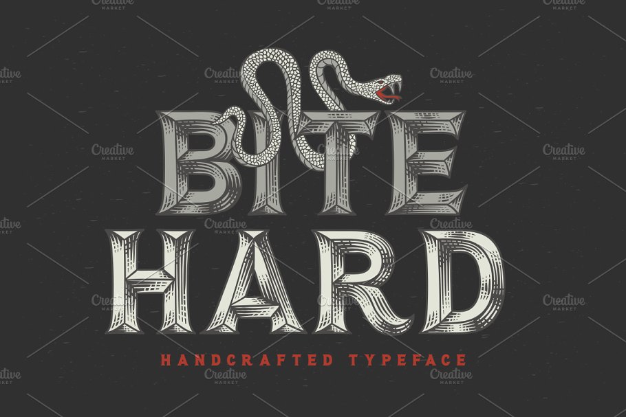 经典酷炫字体 Vintage typeface "Bite Hard"