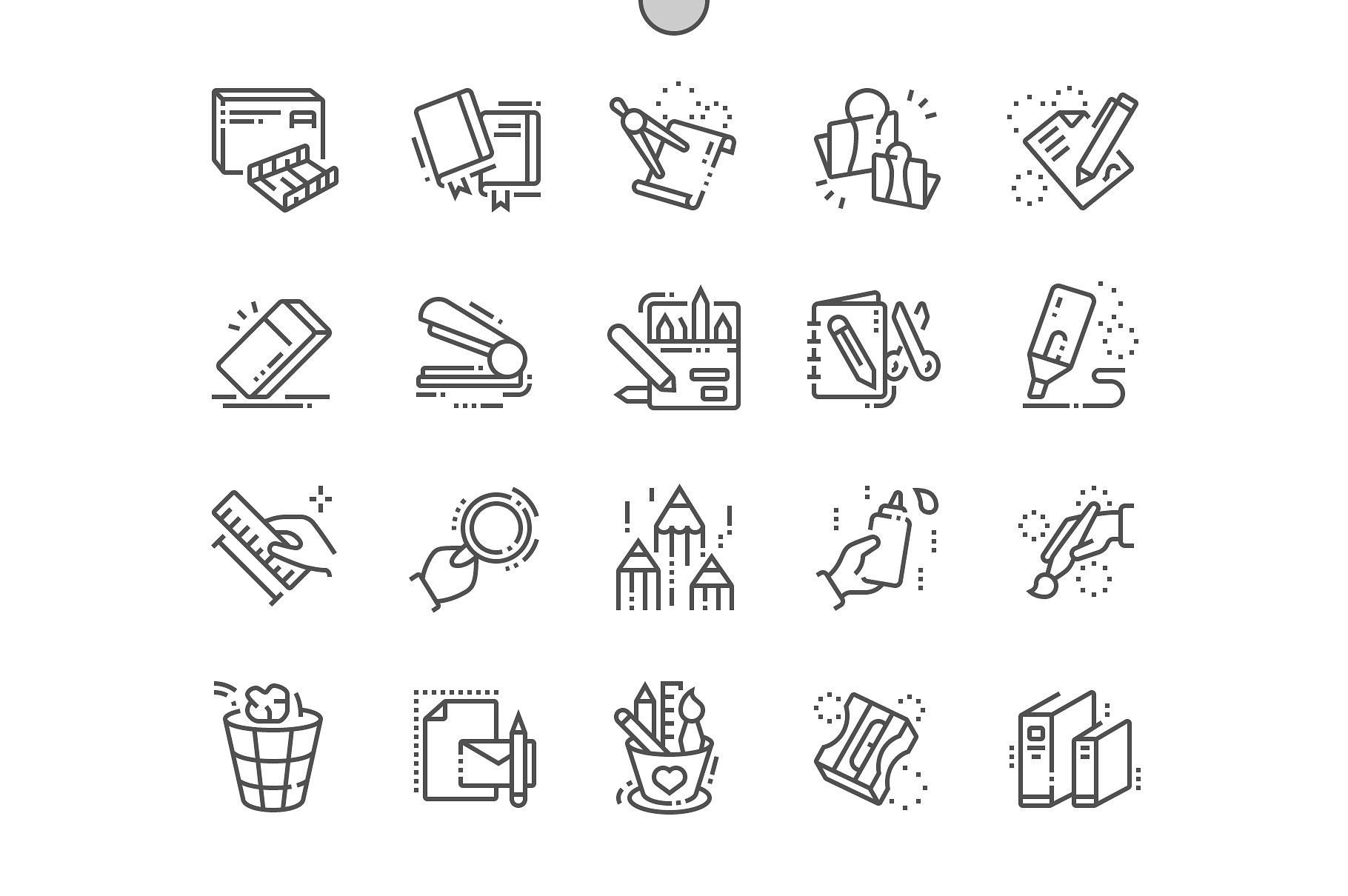 文具细线图标素材 Stationerу Line Icons